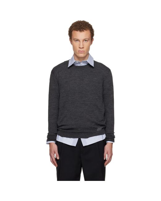Maison Margiela Black Wool-Blend Patch Sweater for men