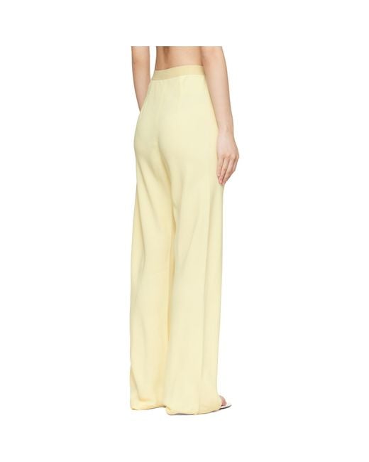 Wardrobe NYC Yellow Crepe Bias-Cut Trousers