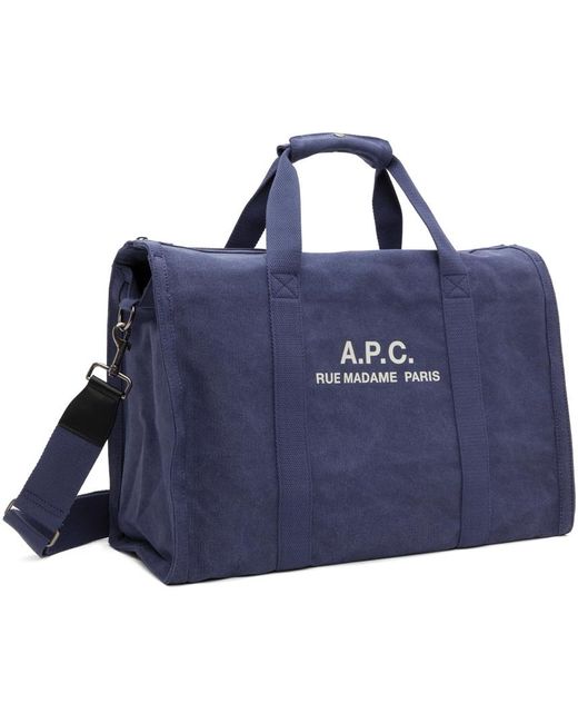 A.P.C. . Blue Recuperation Gym Bag for men