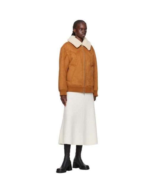 Stand Studio Orange Tan Lillee Faux-shearling Jacket
