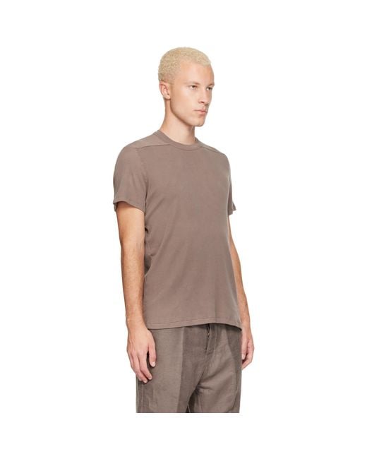 Rick Owens Gray Taupe Tower Short Level T-shirt for men