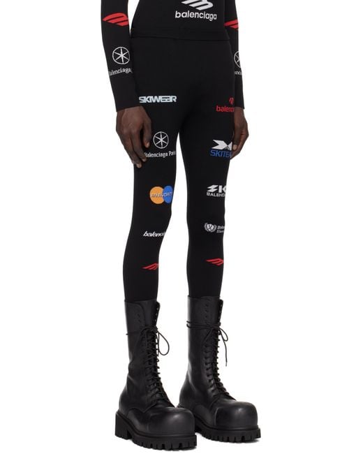 メンズ Balenciaga ブラック Ski レギンス Black