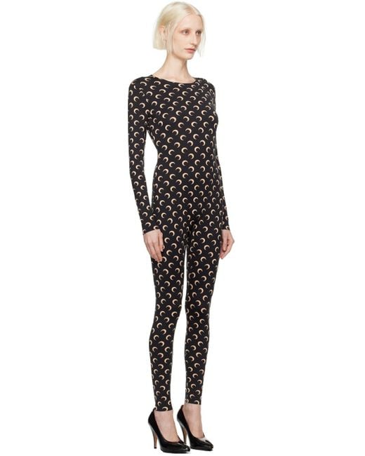 MARINE SERRE Black All Over Moon Jumpsuit