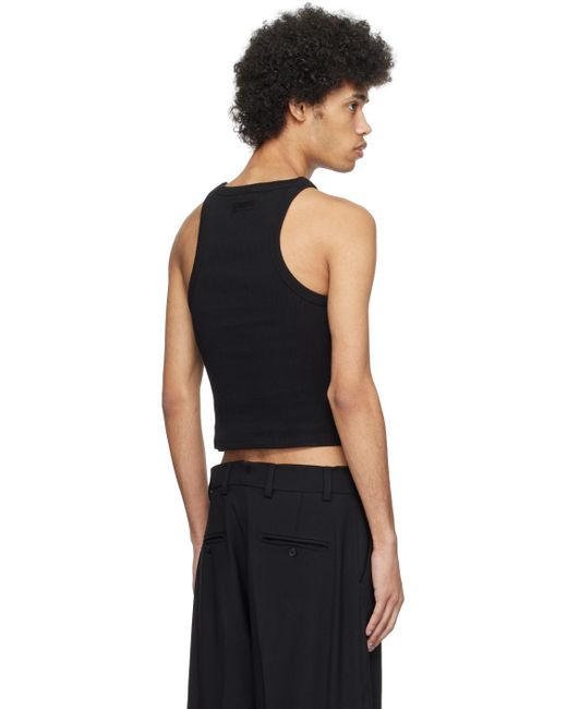Vetements Black Embroidered Tank Top for men