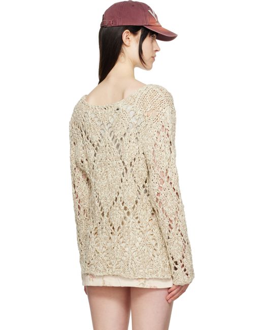 Pull En Coton À Motif Argyle En Pointelle OPEN YY en coloris Natural