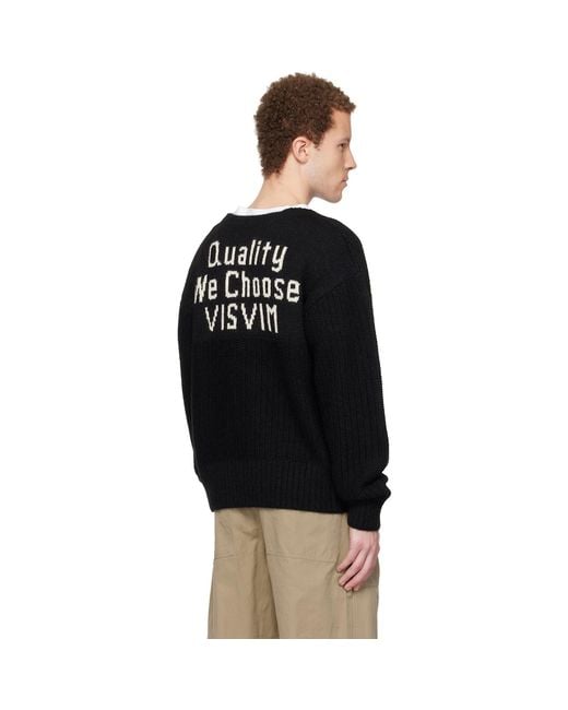 Visvim Black Boatneck Sweater for men