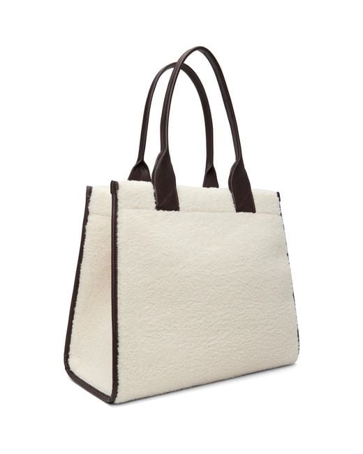 Ganni Natural Off- Faux-Shearling Xxl Tote