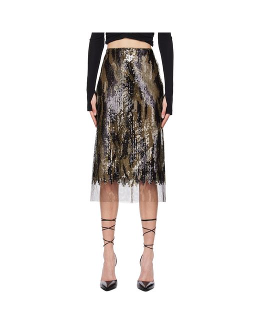 Dion Lee Black Horizontal Mid-Length Skirt