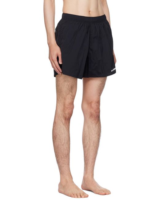 Jil Sander Blue Black Printed Swim Shorts for men