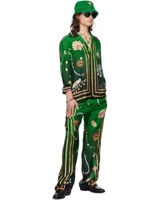 Chemise 'la boite à bijoux' verte Casablancabrand pour homme en coloris Green
