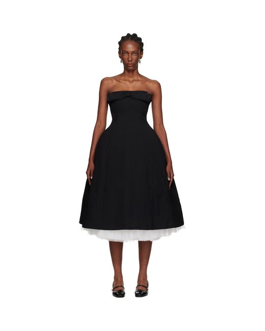 ShuShu/Tong Black Bowknot Bandeau Midi Dress