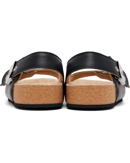 Balenciaga Black Scholl Edition Calfskin Flat Sandals