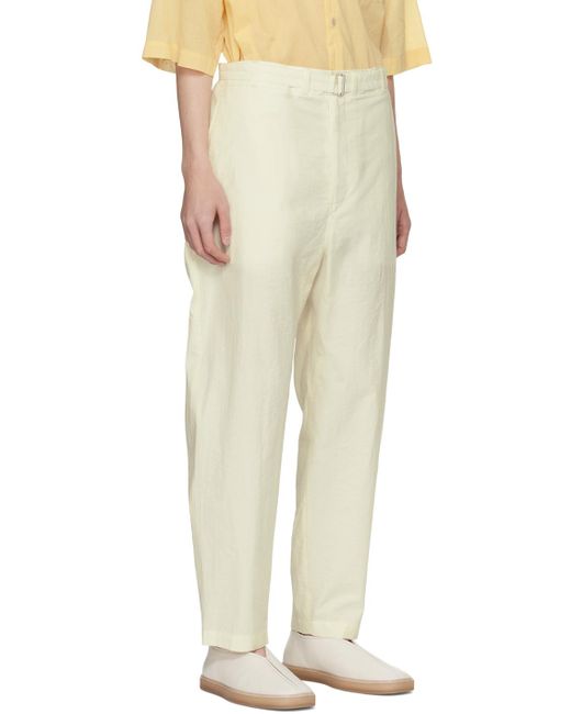 Lemaire Natural Belted Trousers for men
