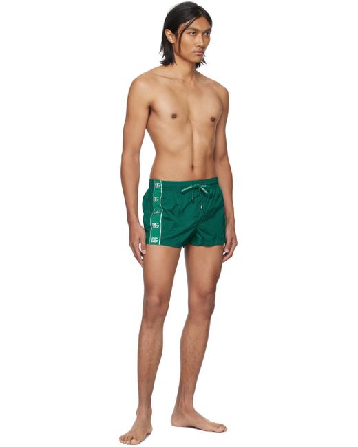 Maillot de bain vert à garnitures à logos Dolce & Gabbana pour homme en coloris Green