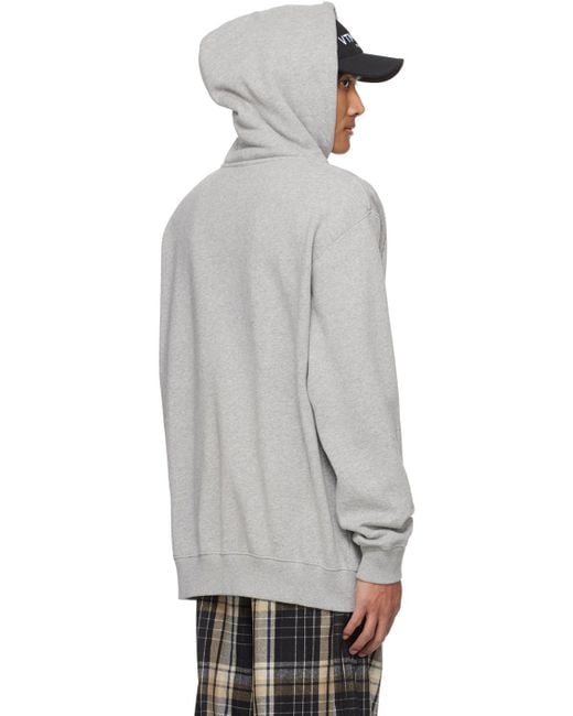 VTMNTS Gray Embroide Hoodie for men