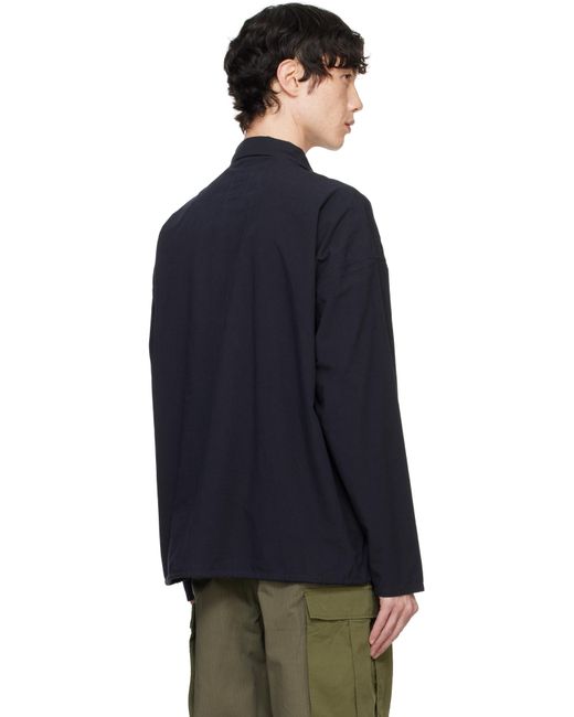 メンズ Nanamica ネイビー Deck コットン ウール シャツ Black