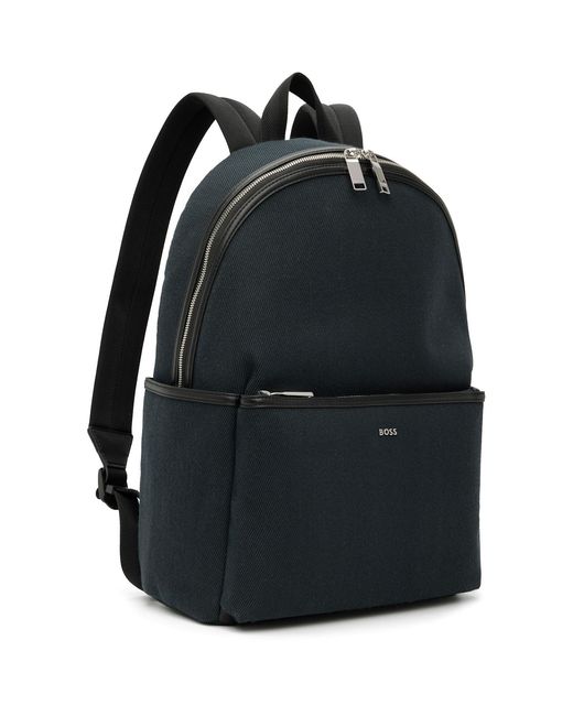 Boss Black Twill Backpack for men