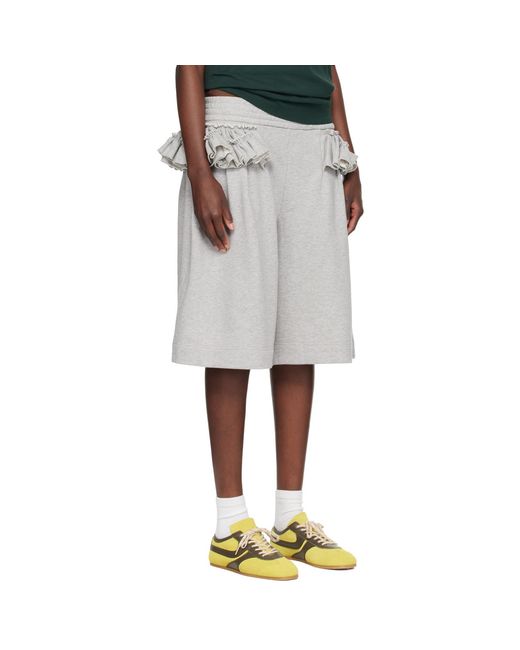 Dries Van Noten Black Loose Ruffled Shorts