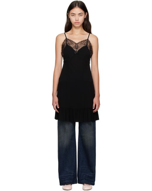Acne ブラック ストラップ ミニワンピース Black