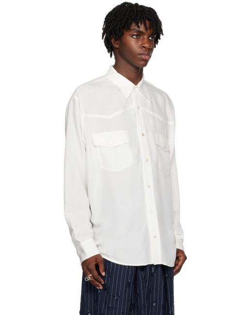 Acne White Button Up Shirt for men