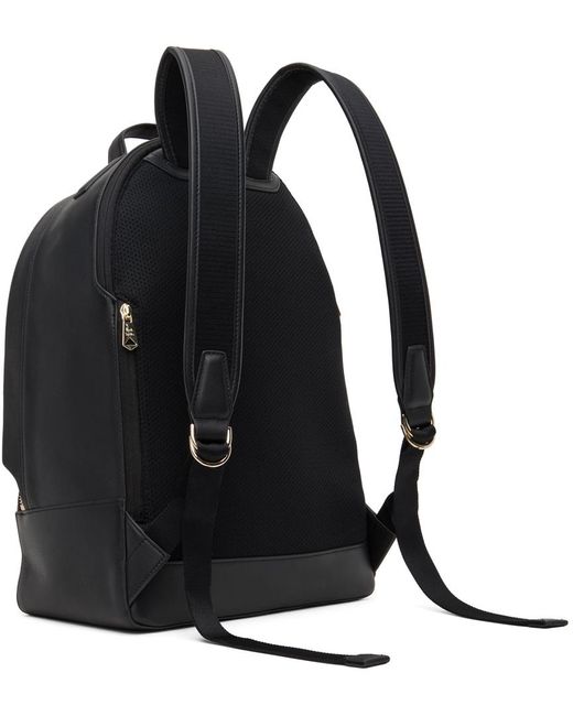 Paul Smith Black Leather Signature Stripe Backpack for men