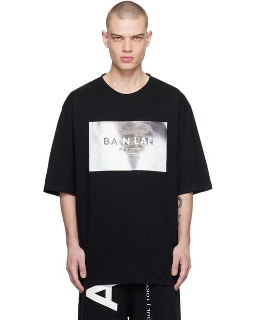 Balmain Black Hologram T-shirt for men
