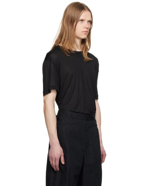 T-shirt noir en soie Lemaire pour homme en coloris Black