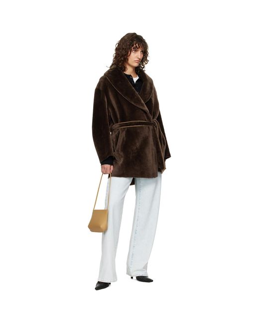 Nour Hammour Black Seraphina Shearling Coat