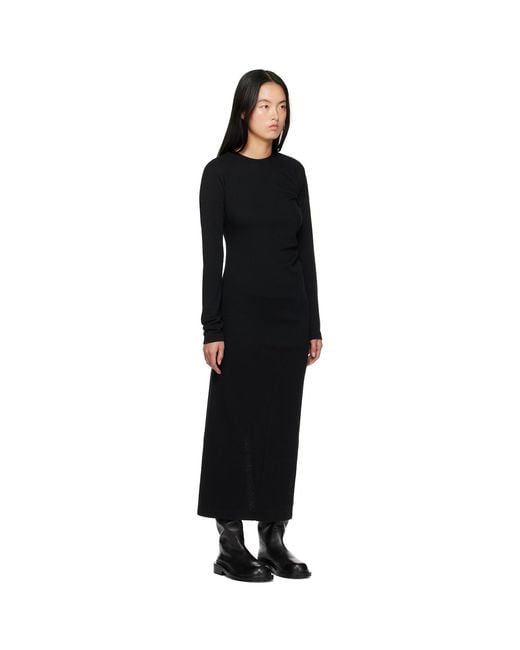 Totême Black Twisted Jersey Midi Dress