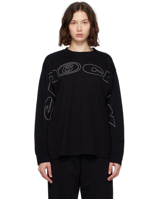 MM6 by Maison Martin Margiela ブラック 長袖Tシャツ Black
