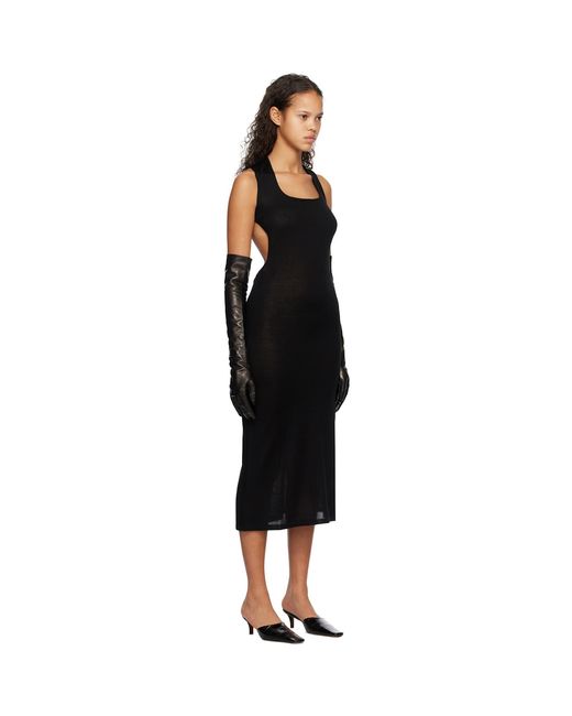Subtle Le Nguyen Black Scoop Neck Midi Dress