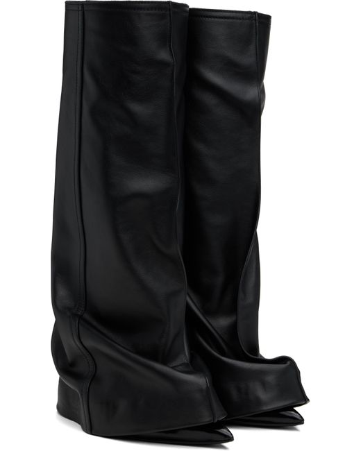 Sacai Black Leather Pants Medium Tall Boots