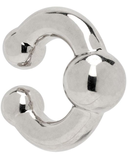 Bijou d'oreille unique de style piercing argenté Jean Paul Gaultier en coloris Metallic