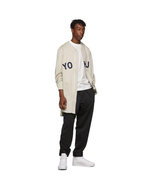 Y 3 Beige Yohji Letters Baseball Shirt for Men Lyst Canada