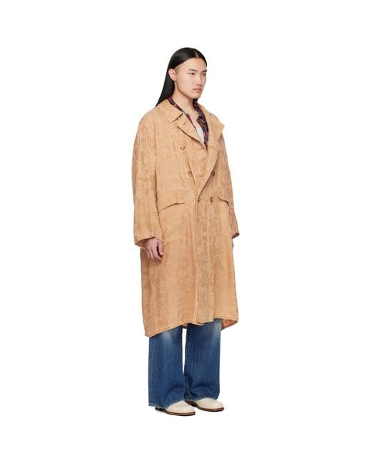 R13 Blue Oversized Hooded Coat for men