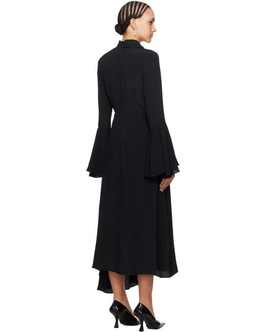 Robe longue drapée noire MSGM en coloris Black