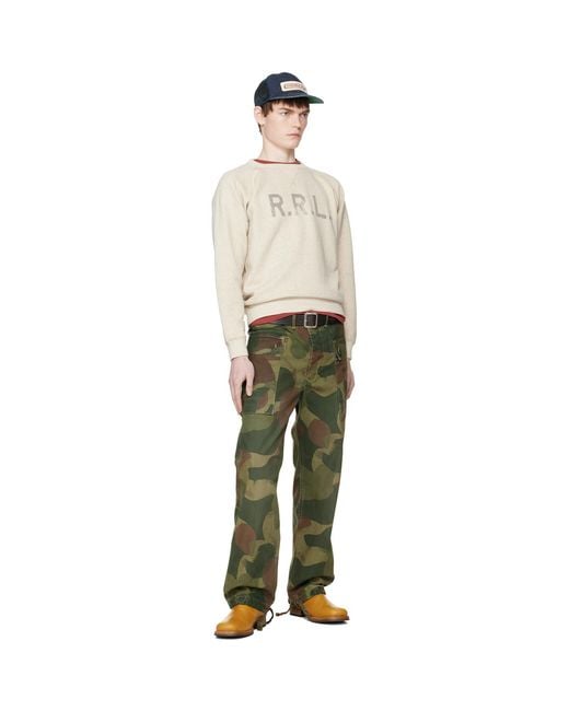 RRL Black Logo Fleece Sweatshirt for men