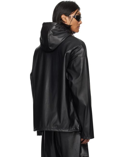 DIESEL Black J-micc Faux-leather Jacket for men
