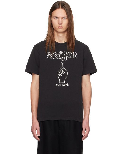 Sacai Black Gonz Edition 'Gonz' T-Shirt for men