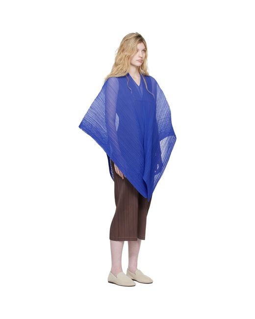 Pleats Please Issey Miyake Blue Madame-T Scarf