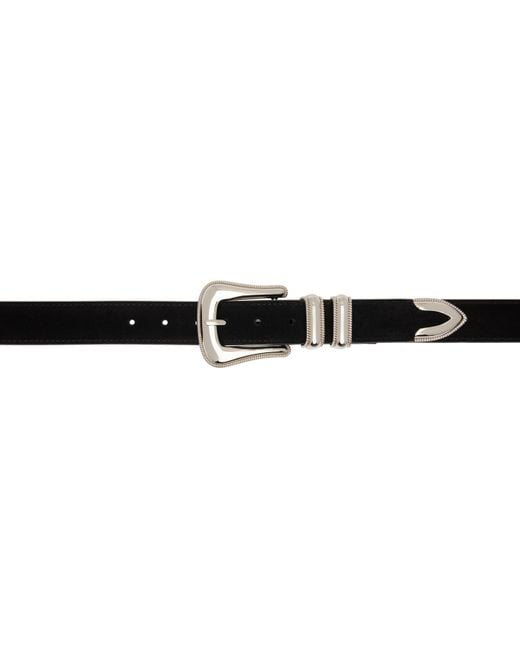 METALWOOD STUDIO Black Ssense Exclusive Hairy Suede Western Belt for men