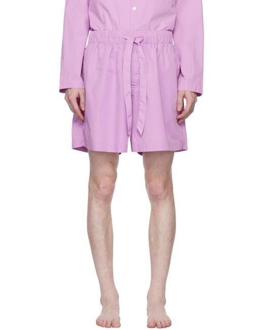 Tekla Pink Stonewashed Pyjama Shorts for men