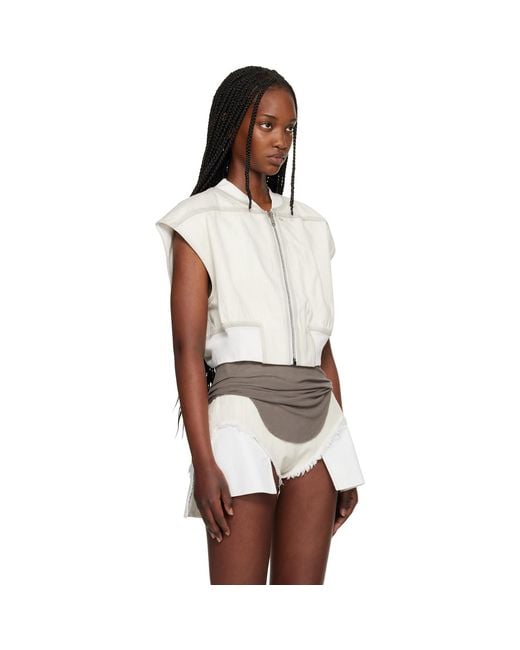 Rick Owens Multicolor Off- Temple Tatlin Denim Bomber Vest