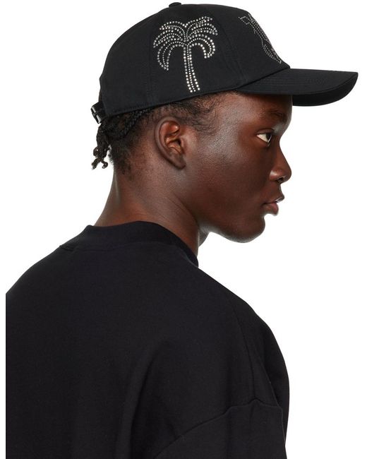 Casquette noire à motif graphique à logo à clous Palm Angels pour homme en coloris Black
