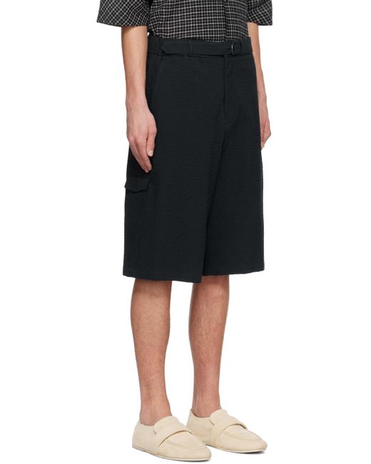 LE17SEPTEMBRE Black Belted Shorts for men