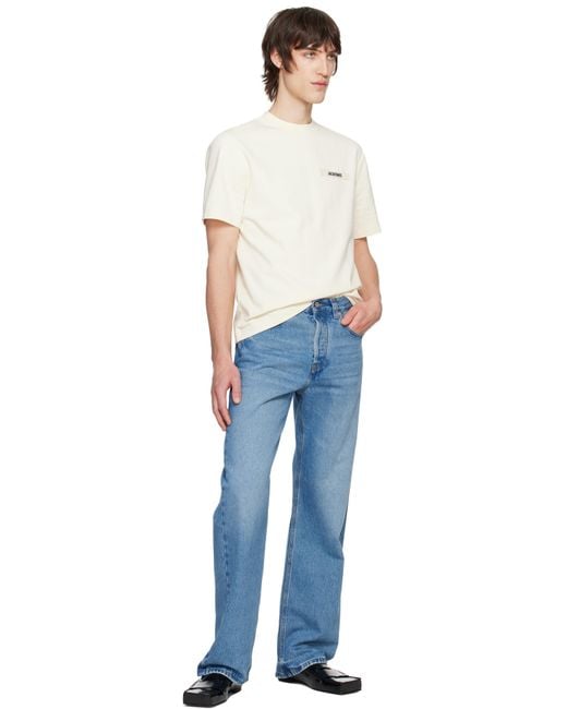 Jacquemus White T-Shirt With Logo Patch for men