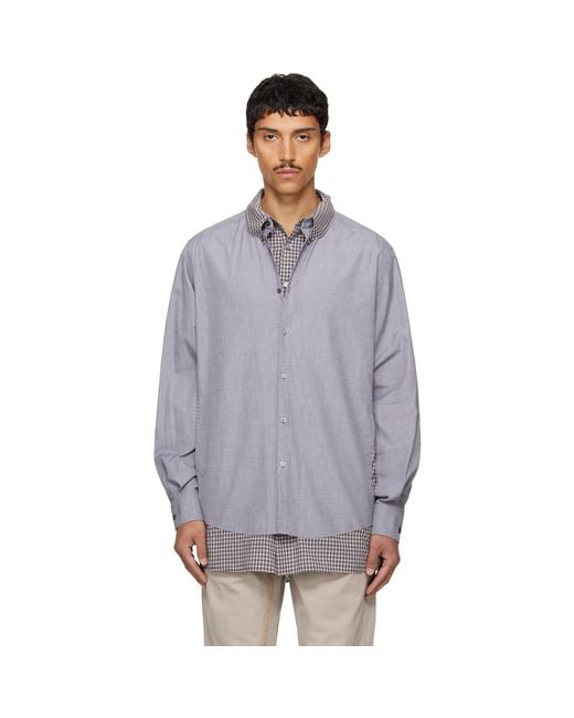 Maison Margiela Gray Double Layer Cotton Shirt for men