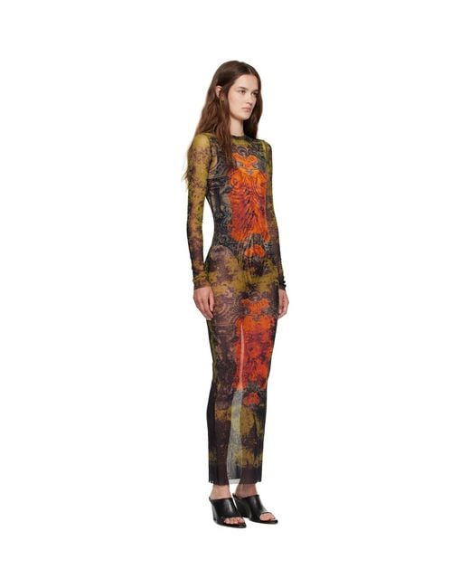 Jean Paul Gaultier Black Khaki & 'The Long Médaillon' Maxi Dress