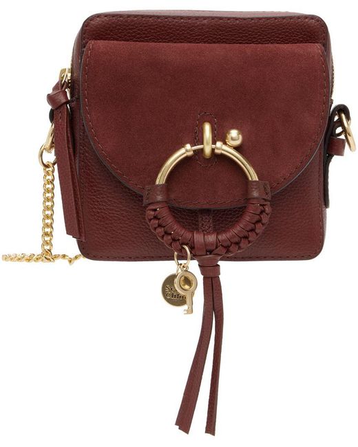See By Chloé Leather Burgundy Joan Camera Shoulder Bag in Red | Lyst