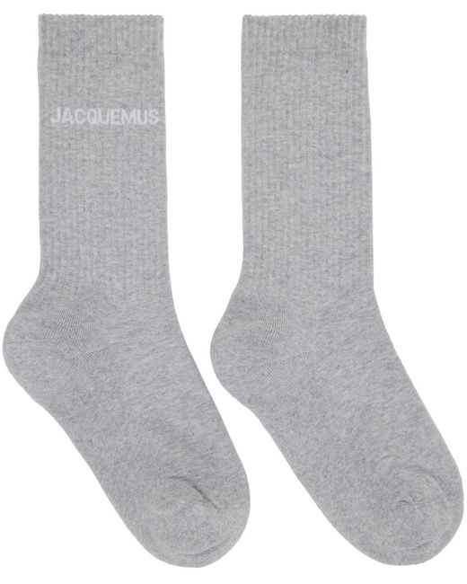 Jacquemus Gray Le Raphia 'les Chaussettes ' Socks for men